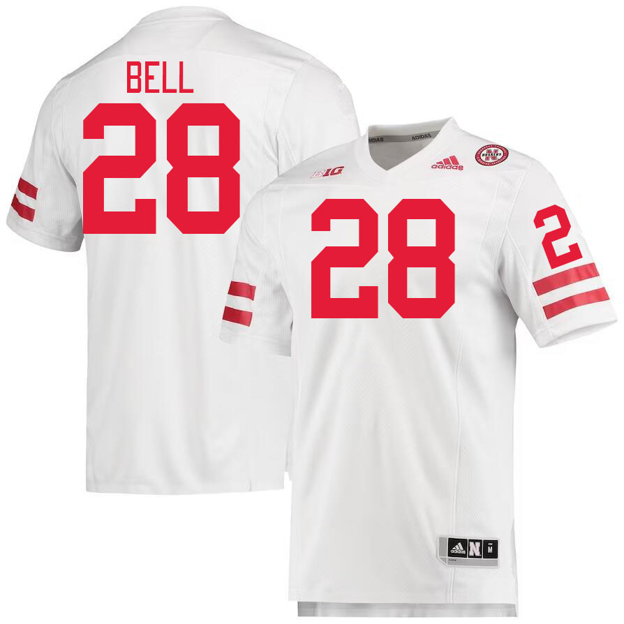 Men #28 Demitrius Bell Nebraska Cornhuskers College Football Jerseys Stitched Sale-White